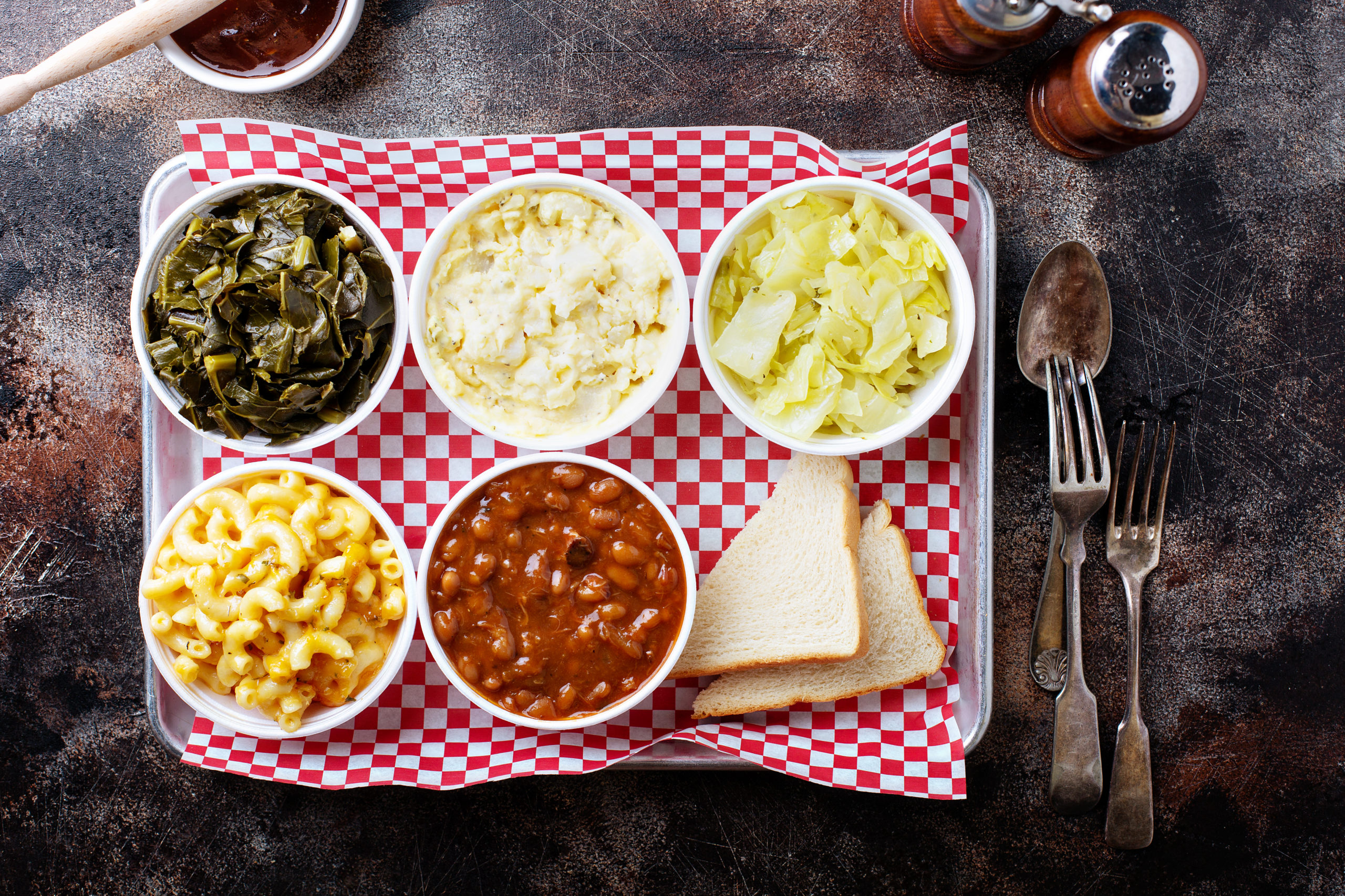 selection of bbq side dishes