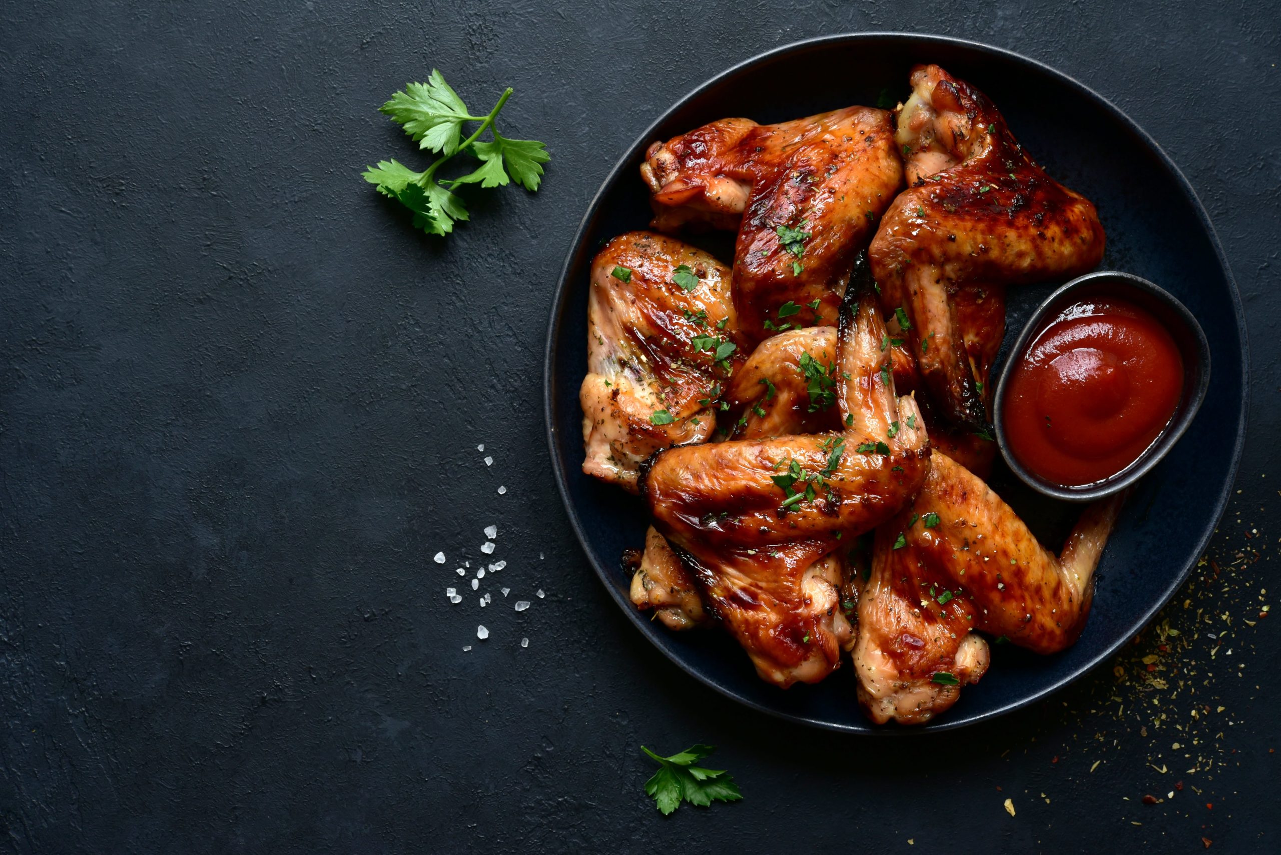 grilled and marinated chicken wings