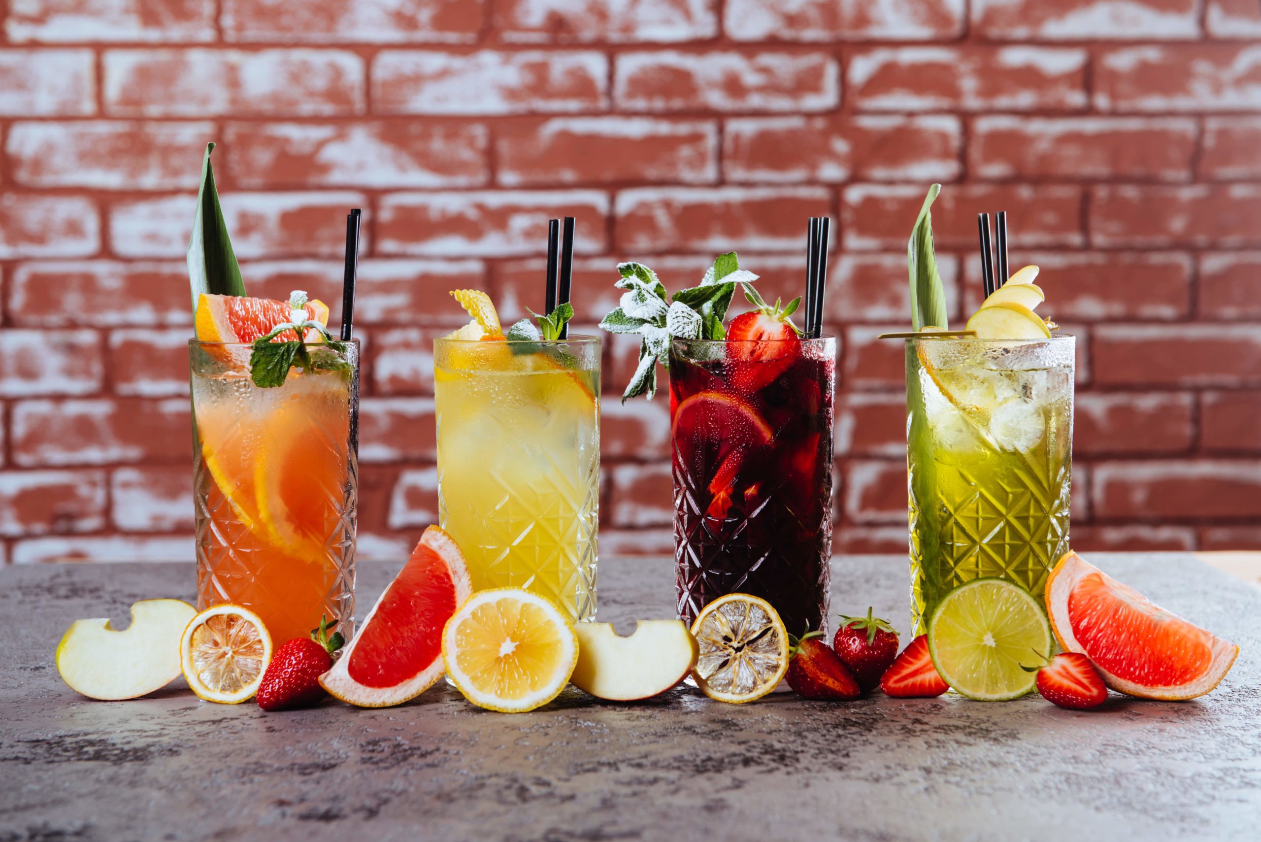 colorful non-acholic drinks